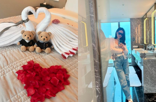 孫藝真入住台灣飯店，好心情全寫臉上。（圖／翻攝自孫藝真 IG）