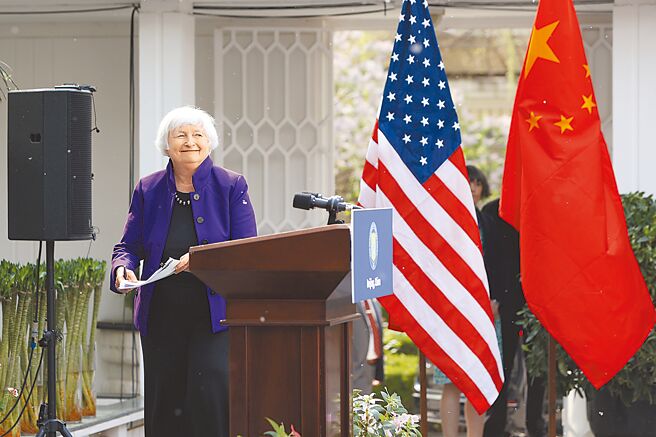 美国财政部长叶伦接受CNN访问时表示，不排除任何可能方法，团结多国施压中国。（中新社）