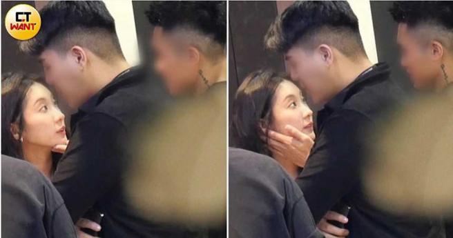 男生扶起陈华下巴、又抚摸她的脸庞，两人对看的眼神充满爱意。（图／本刊摄影组）