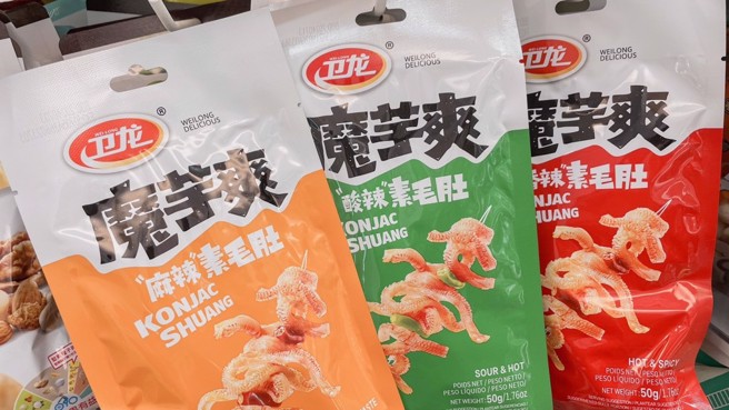 暴红中国零食「魔芋爽」是什么？入侵校园小学生躲厕所偷吃。(图/本报系资料照)