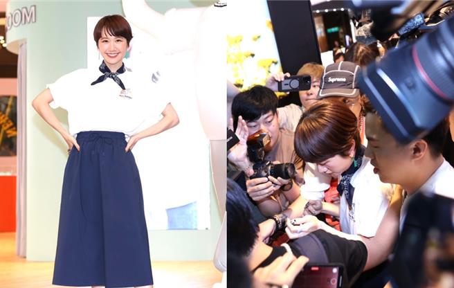 Lulu今出席记者会，会后遭到媒体包围。（陈俊吉摄）