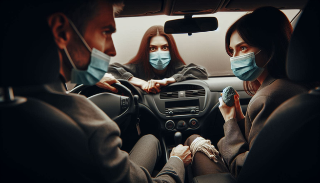 越南一名正妹人妻，当街抓到老公开车在小三，气到用砖块砸车窗。（示意图、与本案无关／AI生成）