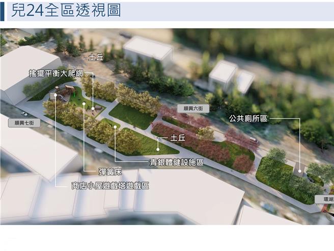 嘉義市湖子內兒24公園設計模擬示意圖。（嘉義市政府提供／廖素慧嘉市傳真）