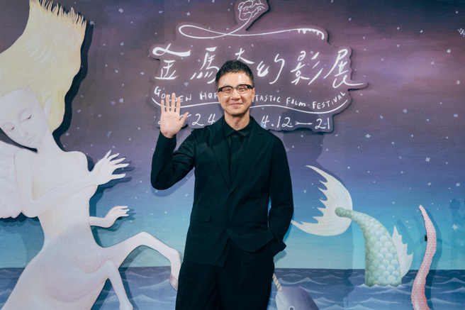 香港導演袁劍偉17日帶電影《盜月者》在台特映，也出席台灣媒體的聯訪。（金馬提供）