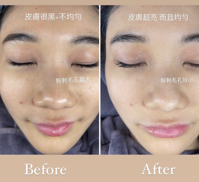 爱莉莎莎晒素顏对比图。（图／翻摄自爱莉莎莎 IG）