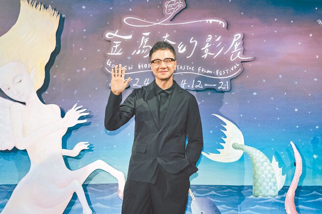 香港導演袁劍偉17日帶電影《盜月者》在台特映，也接受台灣媒體的聯訪。（金馬提供）