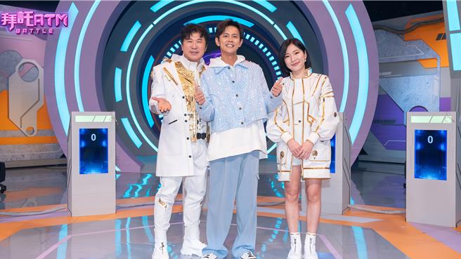 胡瓜（左）、阿翔感情好，右为Sandra。（TVBS提供）