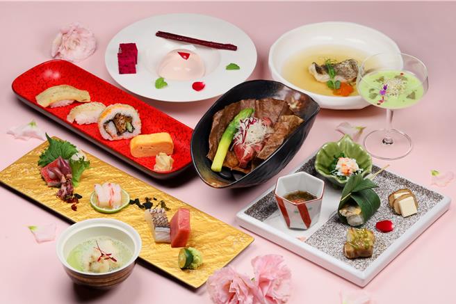 「京樂日本料理餐廳」推出母親節限定套餐，嚴選日本A5和牛、石斑及黑鮪魚等高級食材入菜。(高雄萬豪酒店提供)