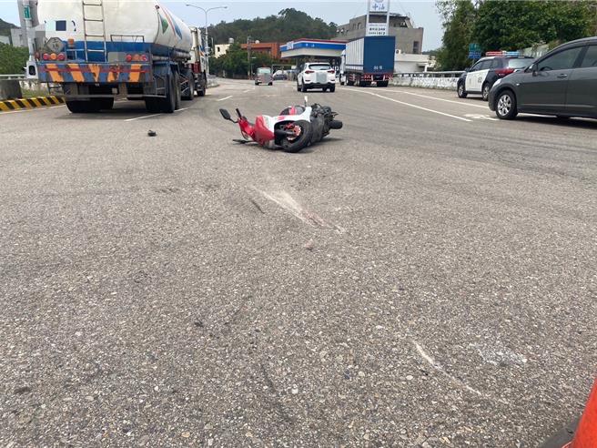 车祸现场。（民眾提供／李京升苗栗传真）