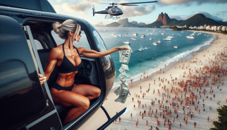 健身女網紅搭直升機「空中大撒幣」　鈔票飄散空中民眾瘋搶