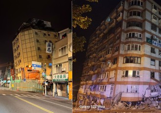 花蓮強震瞬間！民宅樓梯間如遭「砲擊」水泥塊噴飛超驚悚
