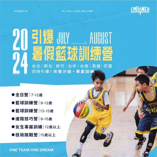2024引爆暑假籃球訓練營即將啟動。(引爆提供)