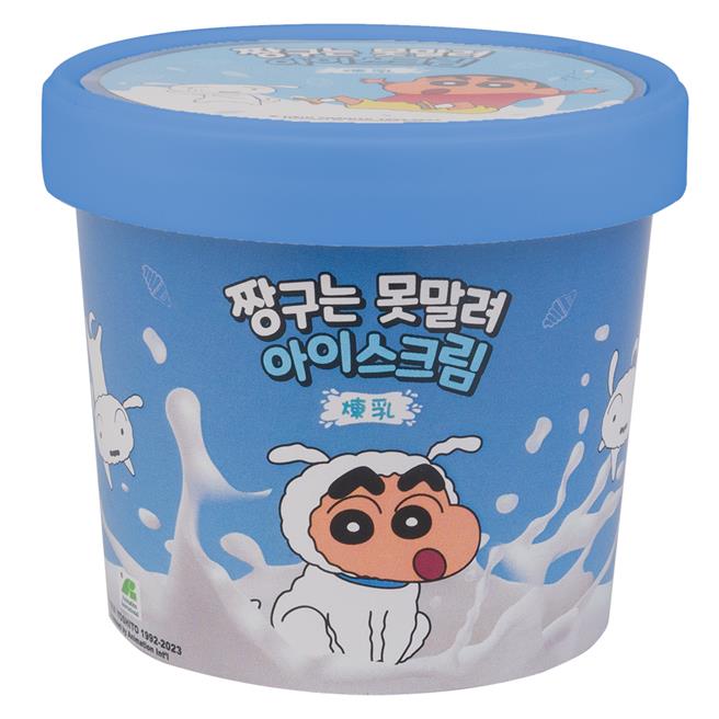 全家「蜡笔小新炼乳风味冰淇淋」，89元。（全家提供／朱世凯台北传真）