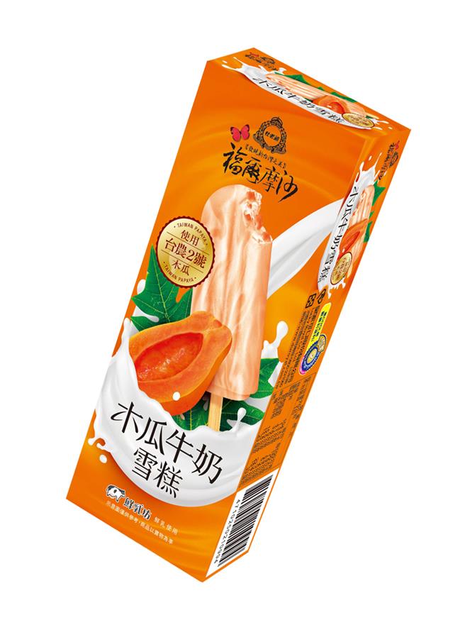莱尔富「杜老爷福尔摩沙木瓜牛奶雪糕」，38元。（莱尔富提供／朱世凯台北传真）