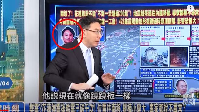 政论节目《关键时刻》引述东大教授观点误植明星照。（图／翻摄自《关键时刻》YT）