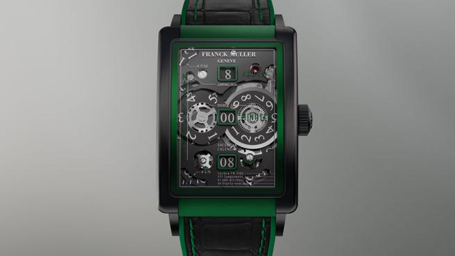 Franck Muller Long Island Evolution Master Jumper三重瞬跳鈦金屬腕表，316萬8000元，亞太限量100只。（Franck Muller提供）