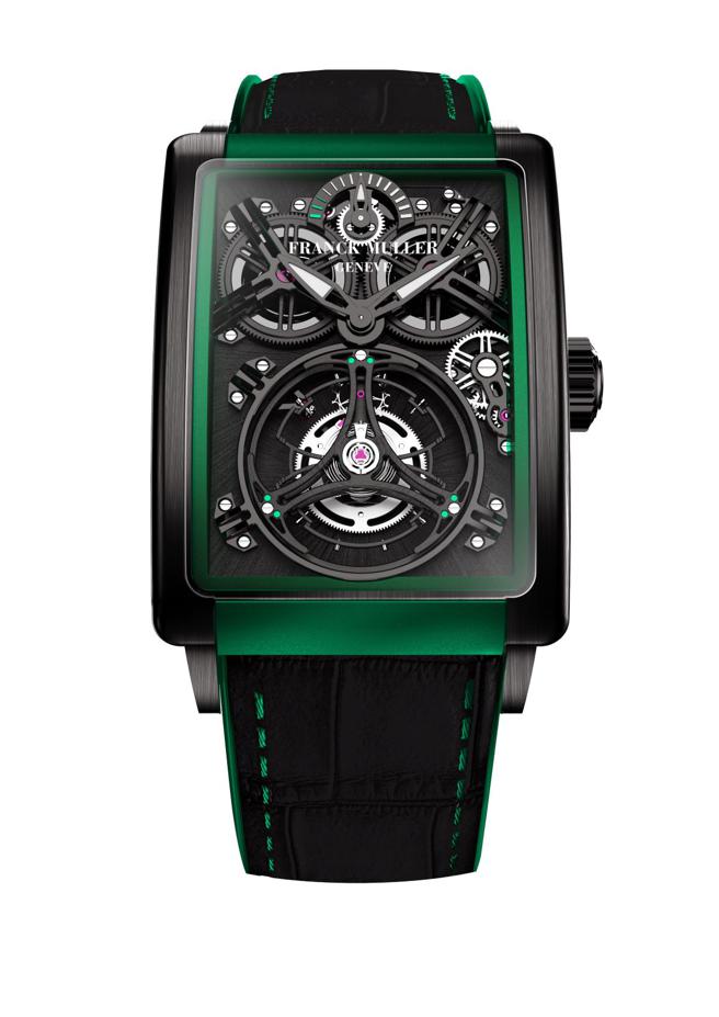 Franck Muller Long Island Evolution Giga Tourbillon鈦金屬腕表，747萬8000元，亞太限量8 只。（Franck Muller提供）