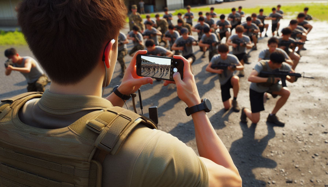 当兵变成夏令营，家长群组要求拍照下载留念。（示意图、与本案无关／AI生成）