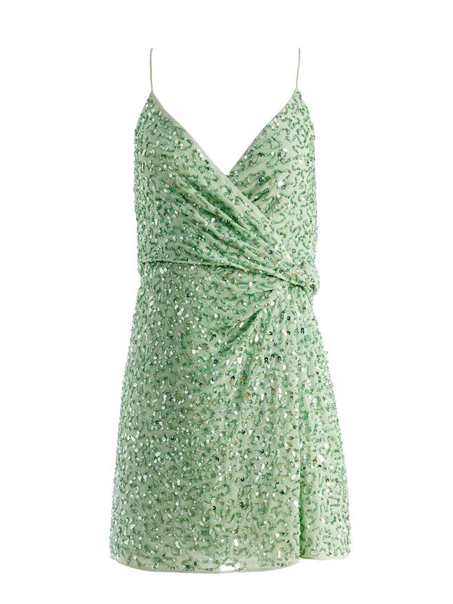 华泰名品城的Alice and Olivia「CELESTINE刺绣亮片短洋装」，原价2万1500元、特价7525元。（华泰名品城提供／朱世凯台北传真）