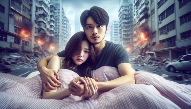 原本冷戰的情侶，因為凌晨的地震，兩人和好如初，感情還升溫了。（示意圖、與本案無關／AI生成）