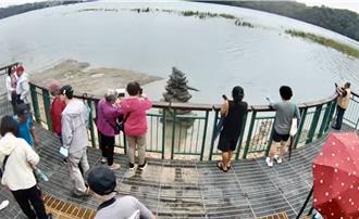 日月潭及下池增約1000萬噸的水 九蛙有2蛙潛水了