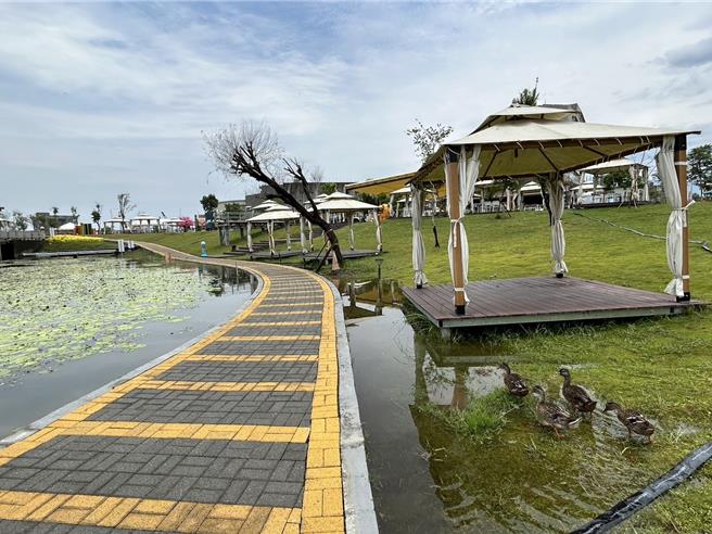 潮州鐵道園區打造蓄洪池後，不僅成功解決屏東縣潮州鎮水患問題，還因生態友善吸引候鳥駐留，有效結合環境教育與觀光發展。（謝佳潾攝）