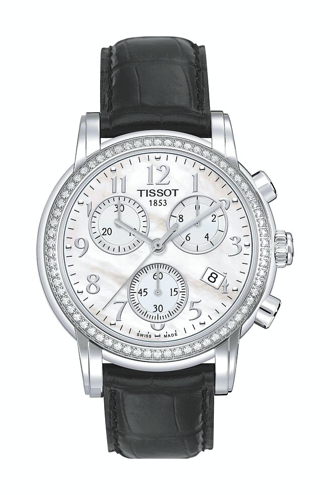 華泰名品城的「TISSOT DRESSPORT三眼計時鑽表」，原價6萬6700元、特價2萬10元，等同3折。（華泰名品城提供）