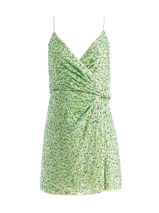 華泰名品城的Alice and Olivia「CELESTINE刺繡亮片短洋裝」，原價2萬1500元、特價7525元。（華泰名品城提供）