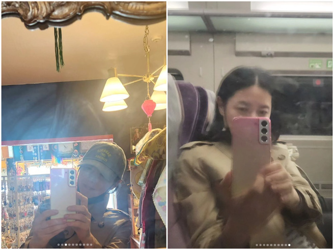 李英爱逛小店、搭火车。（图／IG@leeyoungae0824）