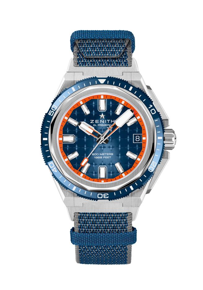 真力時推出Defy Extreme Diver潛水表，NATO表帶是以回收魚網製成。（ZENITH提供）