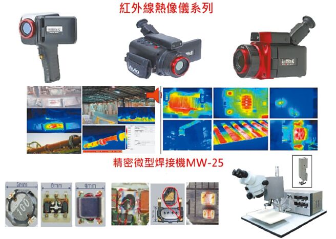 景兴电脑展出代理日本AVIO红外线热像仪系列及日本精密微型焊接机MW-25等设备。图／景兴电脑提供