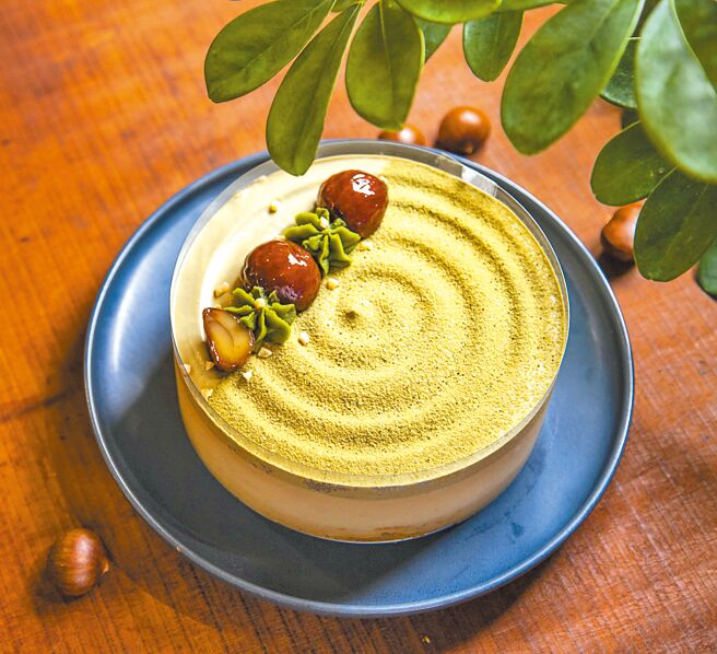 Green Bakery绿带纯植物烘焙栗子爱观音纯素旦糕（蛋糕），6吋售价1380元。（远东百货提供）