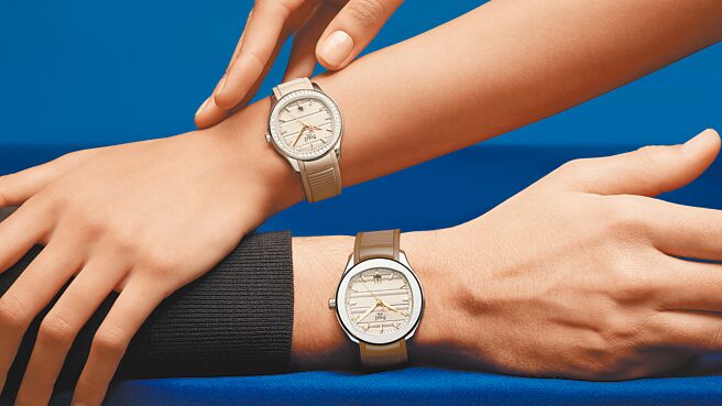 伯爵Polo Date精钢腕表，可搭配成情人对表，各限量300只。（PIAGET提供）