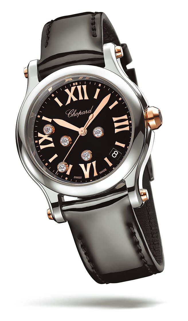 蕭邦在WW表展發表以Lucent Steel環保鋼材打造的Happy Sport腕表。（CHOPARD提供）