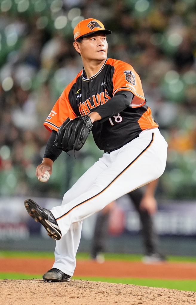 統一獅潘威倫27日中繼登板2局，生涯投球局數來到2101局。（統一獅提供）ㄊ