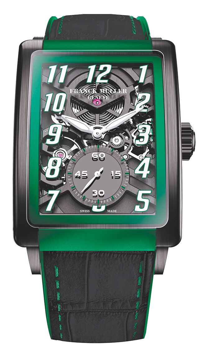 Franck Muller Long Island Evolution 7 Days Power Reserve鈦金屬腕表，143萬8000元，亞太限量300只。（Franck Muller提供）