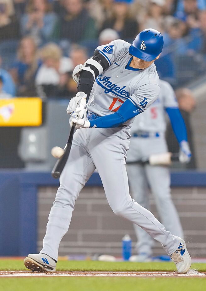 道奇大谷翔平作客藍鳥1局上就敲出本季第7轟。（美聯社）