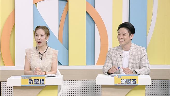 许圣梅（左）分享日本扒手的新招，律师游嵥彦（右）给予提醒。（和展影视提供）