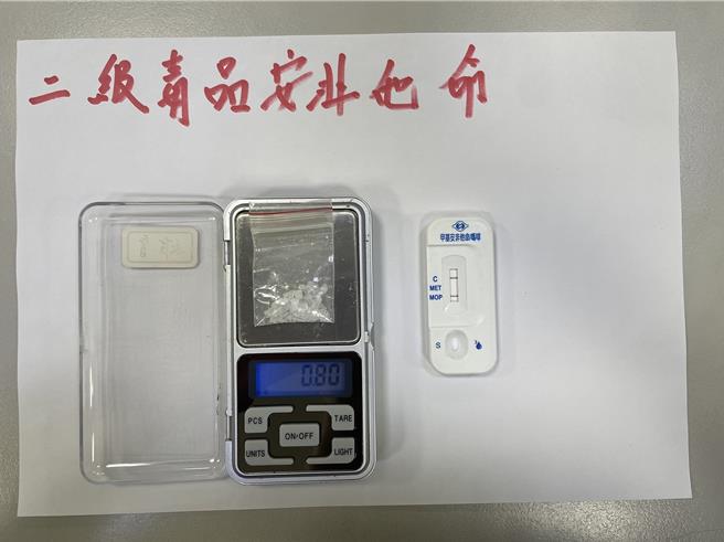 警方在车上查获安非他命。（新北市芦洲警分局提供／吕健豪新北传真）