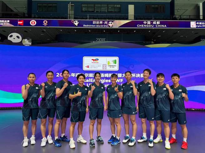 優霸盃中華女子羽球隊全隊。（取自台電女子羽球隊臉書粉專）