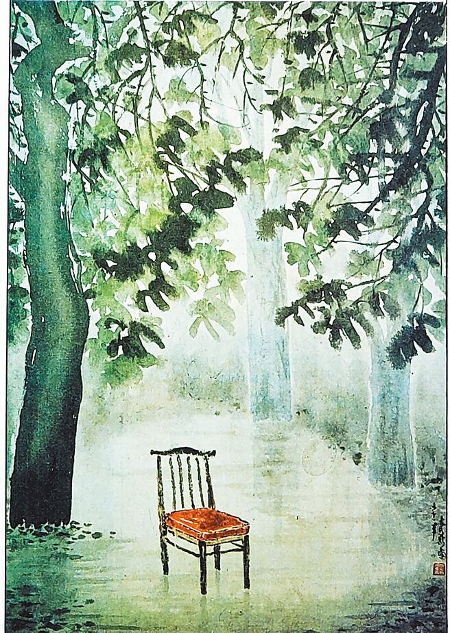 1982 空林中一把椅子。（罗青提供）