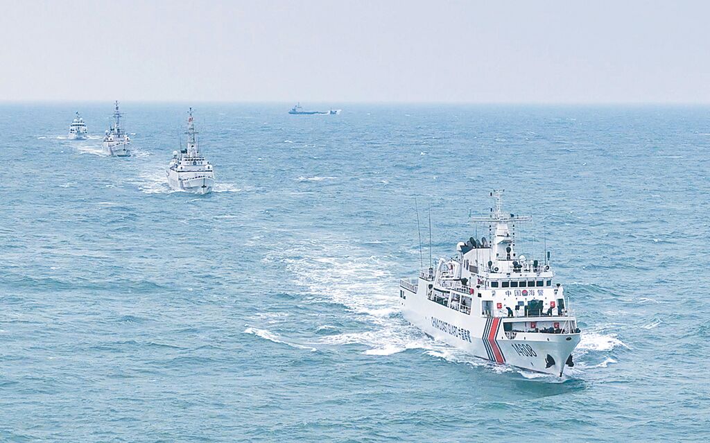 大陸福建海警29日在金門附近海域巡查。（摘自中國海警局官網）