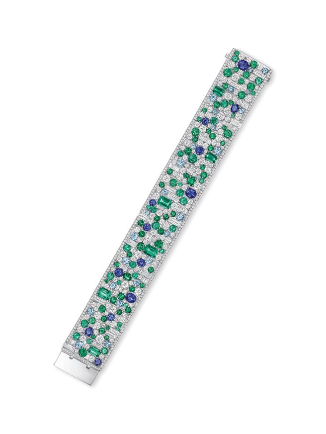 海瑞温斯顿 New York系列Central Park Mosaic钻石手炼。（Harry Winston提供）