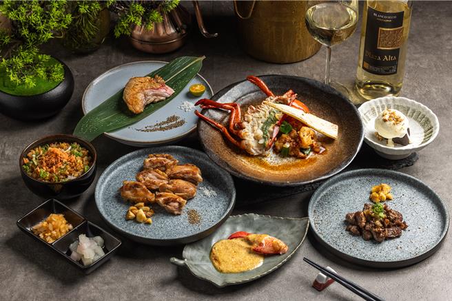 明水然．樂1600元的個人套餐，包含主要食材A5和牛與生猛龍蝦。（明水然．樂提供）★《中時新聞網》關心您：飲酒過量，有礙健康。酒後不開車，安全有保障！
