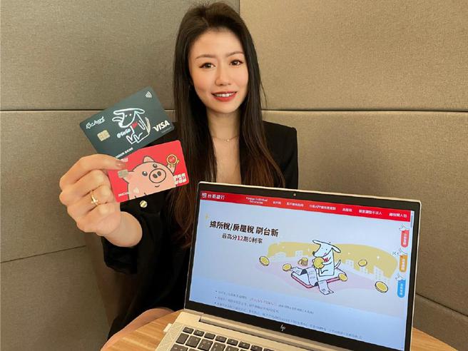 台新银刷卡缴税减轻负担，最高分12期0利率低门槛，新户独享10％回馈。图／台新银行提供