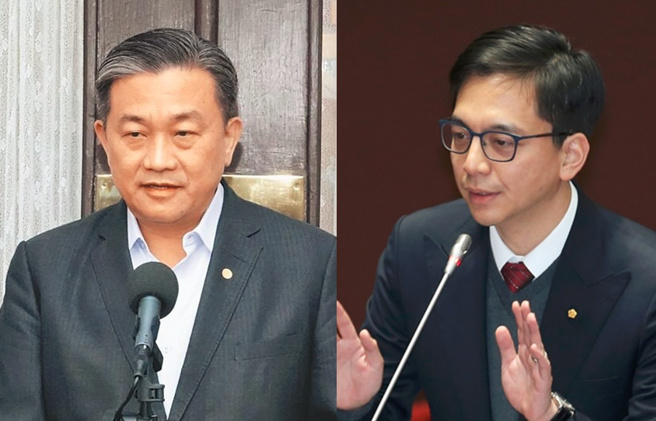 对于王定宇(左)质疑的新人薪资定锚效应，牛煦庭(右)坦言不无道理，决定不再明文规定。（合成图／示意图／资料照）