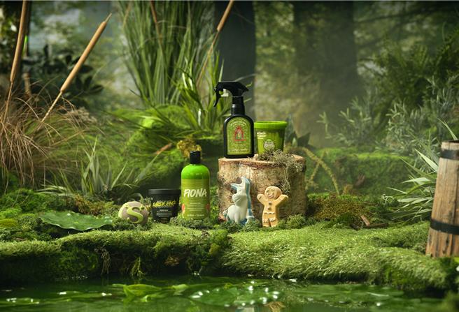 Lush推出的史瑞克聯名系列（不含身體噴霧）（Lush提供／黃唯淯台北傳真）