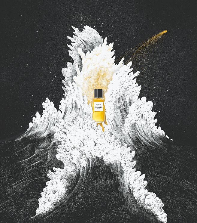 CHANEL今年全新發表的精品香氛－Comete幸運星辰，共有75ml與200ml兩種容量，售價分別為8300元與1萬4600元。（CHANEL提供）