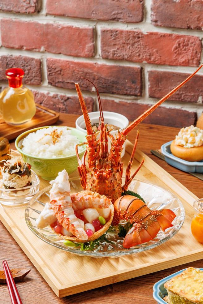 微风信义稻舍－金酱龙虾缤纷宝盒套餐，原价990元、优惠价899元。（微风提供）