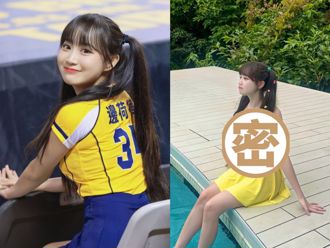 邊荷律抱怨泳裝不合身「胸前肉肉很明顯」 泳池邊辣照曝光